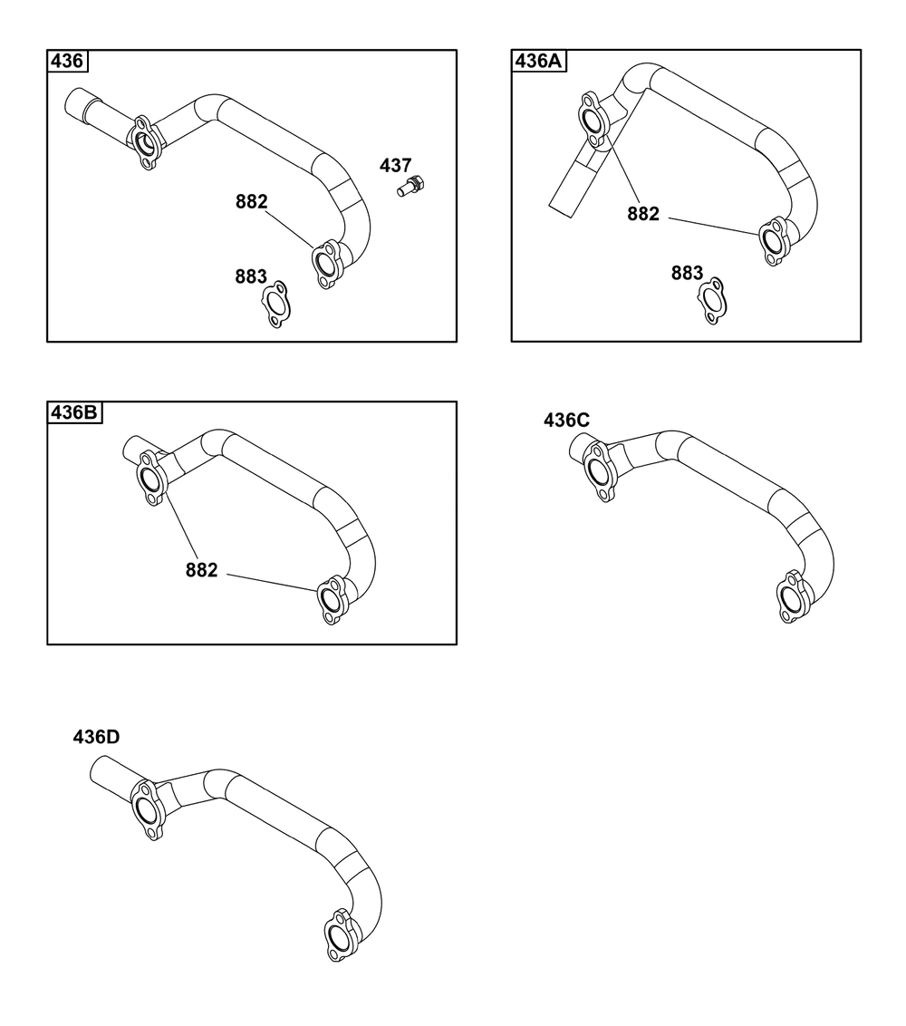 Model 29, 30, 35 And 38 Engine Accessories Catalog / Oil Filter Side Outlet Manifolds Diagram and Parts List for 305446-0639-F1  Briggs and Stratton Engine